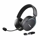 Trust Gaming GXT 491 Fayzo Gaming Headset Bluetooth + 2.4 GHz, 7.1 Surround Sound, 22H Akkulaufzeit, 85% Recyclingkunststoff RGB Over-Ear Kopfhörer Kabellos Bluetooth PC PS5 PS4 Switch, Schwarz