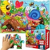 QUOKKA Riesige Bodenpuzzle ab 3 4 5 – 60x90 cm, 48-teilige Puzzle Spiele ab 2 3 4 Jahren – Große Spielzeug ab 3 4 Jahre – XXL Insekten Geschenk für Jungen und Mädchen 5 6