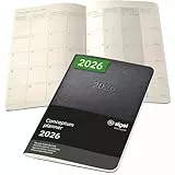 SIGEL C2685 Monats-Kalenderheft Monatsplaner 2026, ca. A6 (9.3 x 14 cm), schwarz, Softcover, 2 Seiten = 1 Monat, 64 Seiten, Quickpocket, aus nachhaltigem Papier, Conceptum
