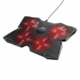 Trust Gaming GXT 278 Yozu Laptop-Kühler, Ständer für 17,3 Zoll Gaming-Laptops, Rotlicht, USB-Stromkabel, Kühlpad mit 3 Positionen, Höhenverstellbar Notebook-Kühlständer - Schwarz