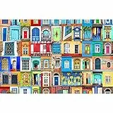MISITU Puzzle 1000 Teile für Erwachsene und Kinder - Bunte Tür Fenster - Unmöglich Puzzles Klassische Puzzle 1000 Teile