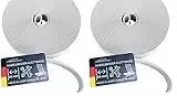 KabelDirekt – Kabelbinder Klettband – 10 m Rolle, 20 mm breit – zuschneidbare Klett-Rolle/Kabelmanagement mit Klettverschluss (wasserfest, umweltfreundlich, wiederverwendbar – weiß) (Packung mit 2)
