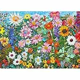 MISITU Puzzle 1000 Teile für Erwachsene - Farbenfrohe Blumen im Mosaik - Kunst Puzzle 1000 für Kinder ab 14 Jahren