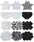 Tripetals Glitz Pasties Pack Rave Nippelabdeckungen Aufkleber für Frauen 12 Paare Einweg Klebende Brustwarzen Pads Mehrfach-Design - Schwarz und Silber
