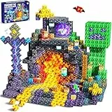 Pourbibi Magnetische Bausteine - 150 Teile Magnetbausteine Magnetspielzeug,Ostern Geschenke Kinder, Magnetische Bauwelt Spielzeug Magnetblöcke für Kinder ab 3 4 5 6 7 8 9 10 Jahre Verstaubare