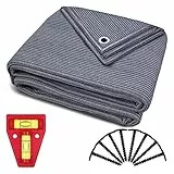 Smartpeas Vorzeltteppich - Camping Outdoor Teppich Blau/Grau - Camping Vorzeltteppich ist Aus Polyethylen (HDPE) Mit Edelstahl-Ösen Robust und Waschbar