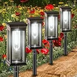 Amzxart Solarlampen für Außen Garten, 8 Stück Solarleuchten Garten IP65 Solar Gartenleuchten für Außen, Auto Ein/Aus Solar Wegeleuchten für Hof, Weg, Terrasse, Rasen