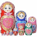 YAKELUS Matroschkas Stücken handgemacht Das Lindenholz Geschenk Spielzeug Matruschka Russian Nesting Dolls professione 002lle Matrjoschka-Marke (1051(10piece))