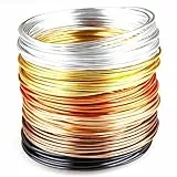 Creacraft Basteldraht Schmuckdraht Set 30m 'Golden Autumn' | 6 Farben, 30m (5m je Farbe) | Aluminium-Draht für Kunsthandwerk und Basteln | Ø 2mm