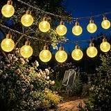 BG9D Solar Lichterkette Aussen,8M 40 Solar Lichterkette mit 8 Modi Speicherfunktion IP65 Wasserdicht Kristallkugeln für Garten,Terrasse,Balkon,Hochzeit,Bäume,Warmweiß