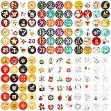 Dekewe 6 x 24 Adventskalender Zahlen Aufkleber, 4.5CM Aufkleber Weihnachten, Groß Adventskalender Sticker 1-24, Rund Etiketten Selbstklebend, Adventskalender Selber Basteln zum Weihnachten