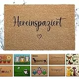 Bodenständig® Fußmatte Kokos [Wetterfest] - extrem robust - Fußabtreter außen - die Kokosmatte Fußmatte außen wetterfest. Fussmatte aussen 40x60 cm - Hereinspaziert Schriftzug