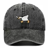Generisch PHITALO Vintage Baseball Cap, Gans mit Messer -Stickerei, Schwarz, Verstellbar 56-58 cm, 100% Baumwolle