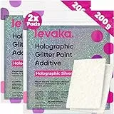 Levaka 400 Gramm Holographischer Glitzer Für Deine Glitzer Tapete – 2 Polierpads Inklusive – Deine Glitzer Wandfarbe Kompatible Mit Jeder Malerfarbe