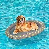 Ginkago Aufblasbar Schlauchboot Wasserspielzeug Hunde Boot Haustier Luftmatratze Schwimmbad Strand Spielzeug Dog Pool Toys (Grau)