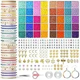 Amteker 18000 Perlen für Armbänder 3mm, Armbänder Selber Machen 40 Farben, Bastelset Kinder ab 4 6 Jahre, Schmuck Basteln Geschenk Mädchen 4-12 Jahre, Weihnachtsgeschenke für Kinder