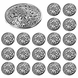 Healifty 30 stk Knöpfe Metall wunderschönes Muster Mantelknopf Metallknöpfe Antik Knöpfe für Anzüge Jacken äntel Uniform Leder Geldbeutel Kleidung Dekoration Silber Größe S
