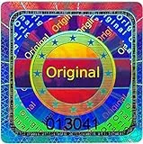 105 Stk - 3D Hologramm Original-Siegel 25mm silber glänzend - Sicherheitssiegel, Siegeletiketten, Verschlussetiketten, Qualitätssiegel, Garantiesiegel, Sicherheitsetiketten, selbstklebendes Etikett
