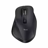 Trust Fyda Aufladbare Kabellose Maus Bluetooth + 2.4GHz, Ergonomische Daumenauflage, 50% Recyclingkunststoff, 800-2400 DPI, Mehrgeräte Funkmaus, Bluetooth Maus Laptop PC iOS Android Mac Büro