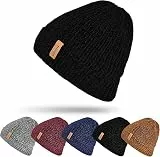 Sukeen Mütze Herren, Strickmütze Wintermütze, Weiche Warme Beanie für Herren Damen, Dehnbare Strickmütze mit Dickem,Warmem Futter,Klassische Unisex