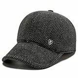 JA DENGIOR Basecap Herren Winter mit Ausklappbarem Ohrenschutz,Wintermütze Unisex Baseballmütze,Wintercap Herrencap Herbst/Winter Weichem Innenfutter Schirmmütze Outdoor Cap Herren