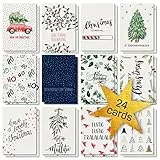 SIGEL DS701 Weihnachts-Postkarten-Set 'Colourful Christmas' | A6 | 24 Karten | 12 unterschiedliche Motive