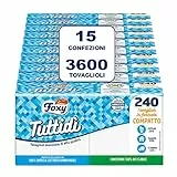Foxy Alle | Servietten Monovelo Hohe Grammatur Naturweiß | 15 Packungen à 240 Stück 31,5 x 30 cm | PEFC-Zertifizierung | Recycelbare Verpackung
