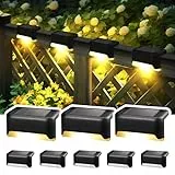 Solpex Solarleuchten für außen, 8 Stück Schwarz Solarleuchte Garten, Treppenlicht, wasserdicht, LED Beleuchtung für Außentreppe, Stufen, Zaun, Hof, Terrasse, Dachrinne, Weg, Dekoration, (Warmweiß)