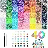 32000-Teiliges Bedazzler Kit, 40 Farben Harz Strasssteinen, 3mm Glitzersteine Bedazzling Kit, Buntes Flatback Rhinestones für Nageldesign, Gesichts-Make-Up, Bastelarbeiten