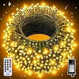 Auriostar Lichterkette Außen 30m 300 LED - LED Lichterkette Strom Outdoor Innen 8 Modi mit Fernbedienung Timer, Wasserdicht IP44 Lichterketten Weihnachtsbeleuchtung für Party Garten Hochzeit