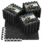 bemaxx Bodenschutzmatte Fitness – 54 Eva/Gummi-Matten im Set: Gym Fitnessgeräte Sportmatte Puzzlematte Laufbandmatte Fitnessmatte Unterlegmatte Sportgeräte Trainingsmatte Bodenmatte Gymnastikmatte