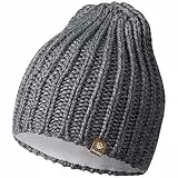GIESSWEIN Strickmütze Giebel - Warm gefütterte Merino Mütze, Unisex High Beanie für Damen & Herren, Winter Mütze mit Fleece Futter