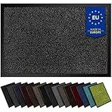 Gentle North Hochwertige Fußmatte grau-schwarz 40x60 groß für Innen & Außen - Schmutzfangmatte rutschfest, waschbar & wetterfest - Fussmatte für Eingangsbereich & Aussenbereich - Läufer Flur dünn