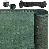 BB Sport Sichtschutz Zaunblende 150 g/m² Schattiernetz Tennisblende inkl. Nylonkordel UV-resistent reißfest windfest 7 Jahre Garantie auf Material* - Grün 1m x 50m