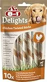 8in1 Delights Chicken Twisted Sticks - gesunde Kaustangen für Hunde, hochwertiges Hähnchenfleisch eingewickelt in Rinderhaut, 10 Stück