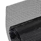 AggAuto 100×33cm Schwarz Renngitter, 3×6mm Raute Lochgröße, Aluminiumlegierung Streckgitter, Race Gitter, universell passendes automotive Kühlergitter