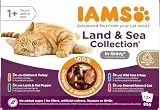 IAMS Delights Land & Sea Collection Katzenfutter Nass - Multipack mit Fleisch und Fisch Sorten in Sauce, Nassfutter für Katzen ab 1 Jahr, 12 x 85 g