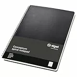 SIGEL CO820 Premium Spiralblock A4, kariert, schwarz, 80 Blatt, sehr stabiler Hardcover-Einband, Einsteckfach, aus nachhaltigem Papier, Conceptum