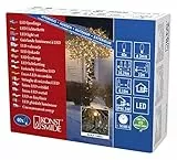 Konstsmide Micro LED Lichterkette, 40 bernsteinfarbene Dioden, 24V Außentrafo, schwarzes Kabel - 3610-800, Bernstein