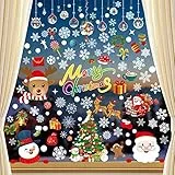 BBLIKE Fensterbilder Weihnachten 8 Blätter Fensteraufkleber Fenstersticker Fensterdeko Schneeflocken Fensterbilder selbstklebend Fensterfolie für Türen,Schaufenster, Vitrinen, Glasfronten