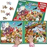 QUOKKA Magnetspiel ab 3 4 Jahre - 48-Teilige Puzzle Beschäftigung Für Kinder Im Flugzeug & Autofahrt - Waldbauernhof Reisespiele Kinder ab 4 5 6 - Spielzeug für Jungen und Mädchen