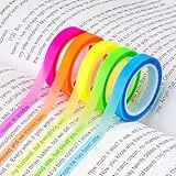 10 Rollen Haftnotizen, Transparente Haftnotizen Klebezettel, Highlight Strips, Fluoreszierende Haftstreifen, Klebezettel Klein, Textmarker Klebeband für Notizen, Bücher (5M/Rollen)