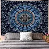 Arawat Wandteppich Mandala Wandtuch Blau - Gothic Wand Deko Aesthetic Wandteppiche Bohemian Wanddeko Boho Zimmer Deko (130 x 150cm)