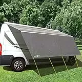 BRUNNER Sunny View Sonnensegel, Sonnenschutz für Wohnwagen, Wohnmobil, Van, Kleinbusse und Van, inklusive Befestigungsteile, 240 x 190 cm, Grau