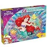 Liscianigiochi - Disney - La Sirenita Ariel - Puzzle de 48 piezas - Puzzle 2 en 1 - Doble cara - Espalda para colorear - Juego educativo - A partir de 4 años - Fomenta la creatividad - 35 x 25 cm