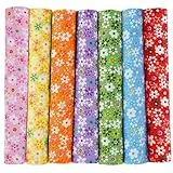Axvxby 7er Set Baumwollstoff Paket 50x50cm – Stoffe zum Nähen Meterware für Patchwork zum Quilten, Nähen & DIY​, Puppenkleidung, Home Decor, Taschen & kreative Bastelprojekte (Buntes)
