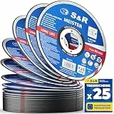 S&R Professional Trennscheibe 125 mm, 25 Stück, Extra Dünn 1 mm Winkelschleifer Flexscheibe, für Metall, Stahl, INOX, Edelstahl, robuste Doppel-Verstärkung, Ideal für Karosserie, Behälterbau