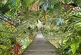 Komar Fototapete WILD Bridge, Tapete, Wanddekoration, Regenwald, Dschungel, Tropic, Rainforest, Brücke, 3D-8-977, grün, 368 x 254 cm, 8 Teile
