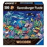 Ravensburger Wooden Puzzle 17515 - Unten im Meer - 500 Teile Holzpuzzle für Erwachsene und Kinder ab 14 Jahren, mit stabilen, individuellen Puzzleteilen und 40 kleinen Holzfiguren (Whimsies)