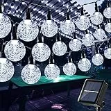 Moxled Solar Lichterkette Aussen 100 LED, 17M Lichterkette Außen Solar Wasserdicht, 8 Modes Solar Lichterkette Außen für Garten, Terrasse, Balkon, Partys (Weiß)